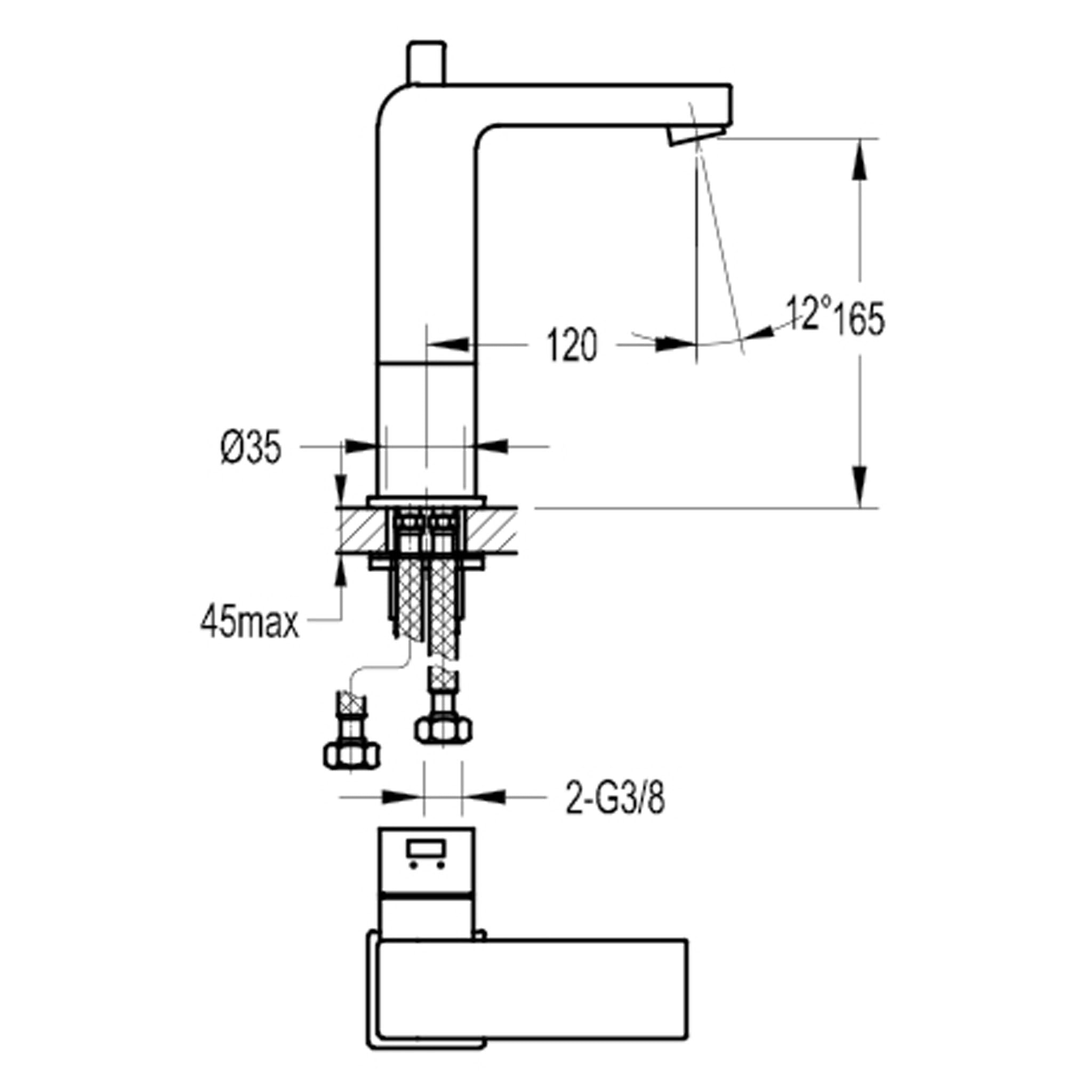 Flova STR8 165mm Single Lever Basin Mixer Tap & Waste