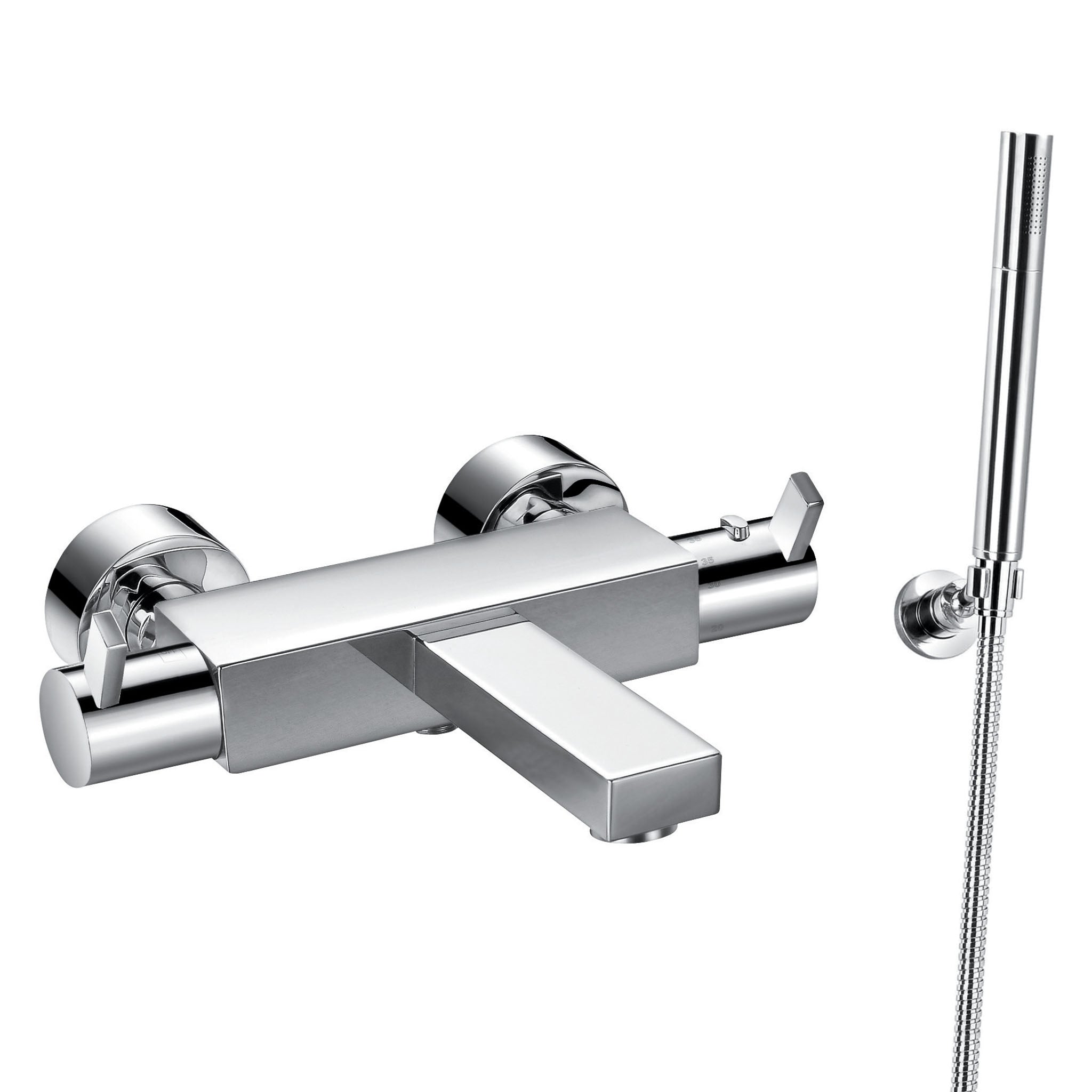 Flova STR8 Thermostatic Wall Mounted Bath Shower Mixer Tap