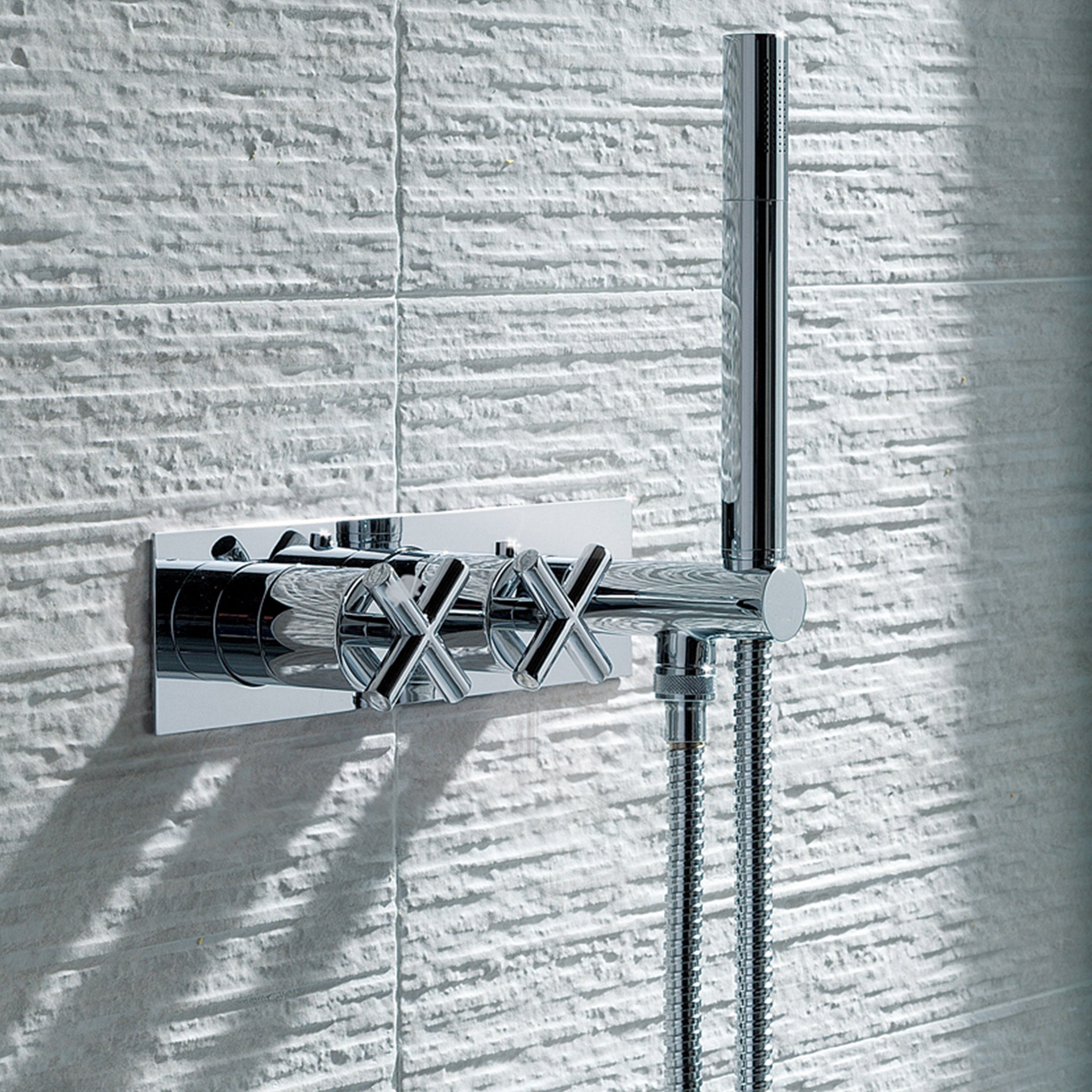 JTP Solex  2 Outlet Thermostatic Concealed 2 Control Shower Valve & Handset