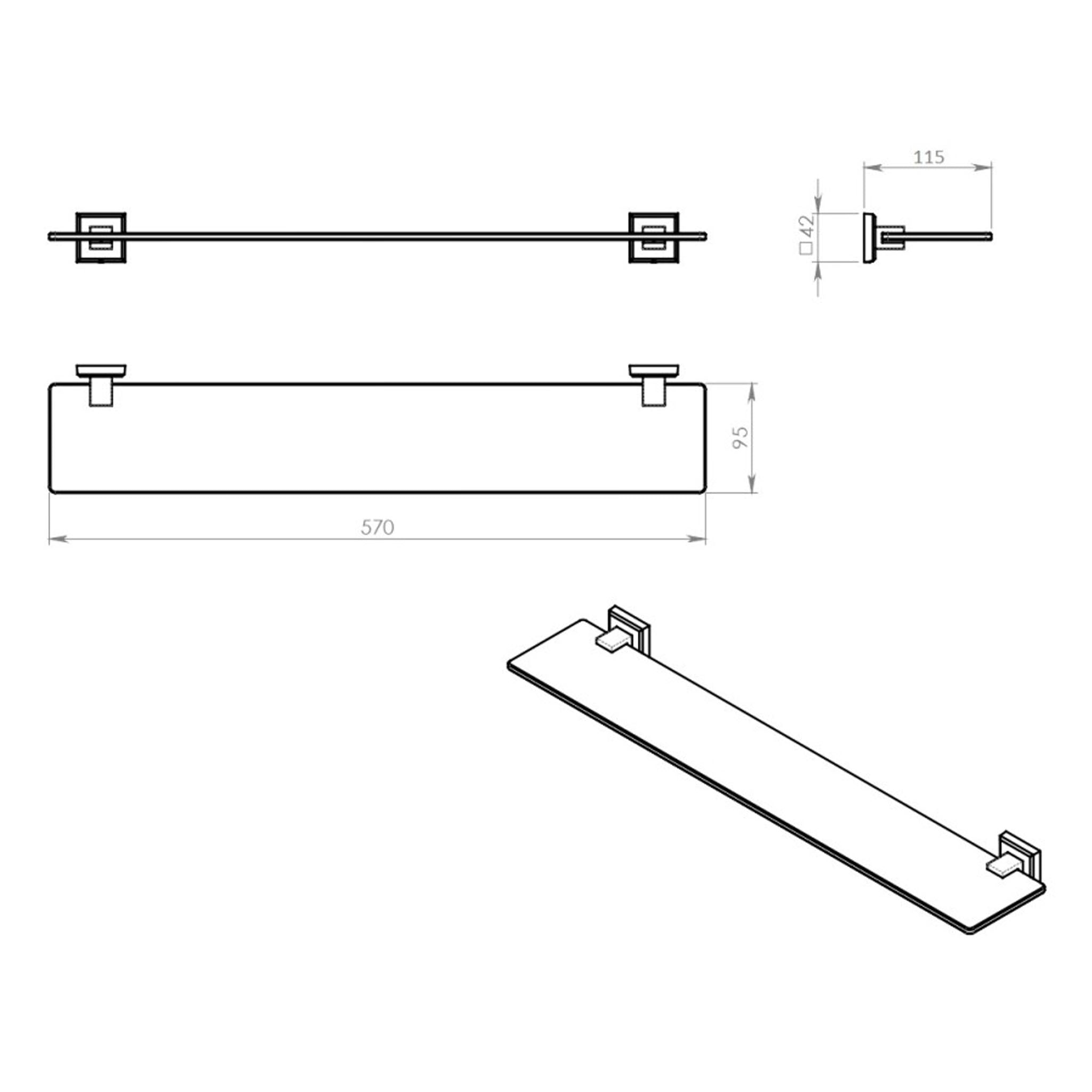 Sonas Stessa Square Glass Shelf