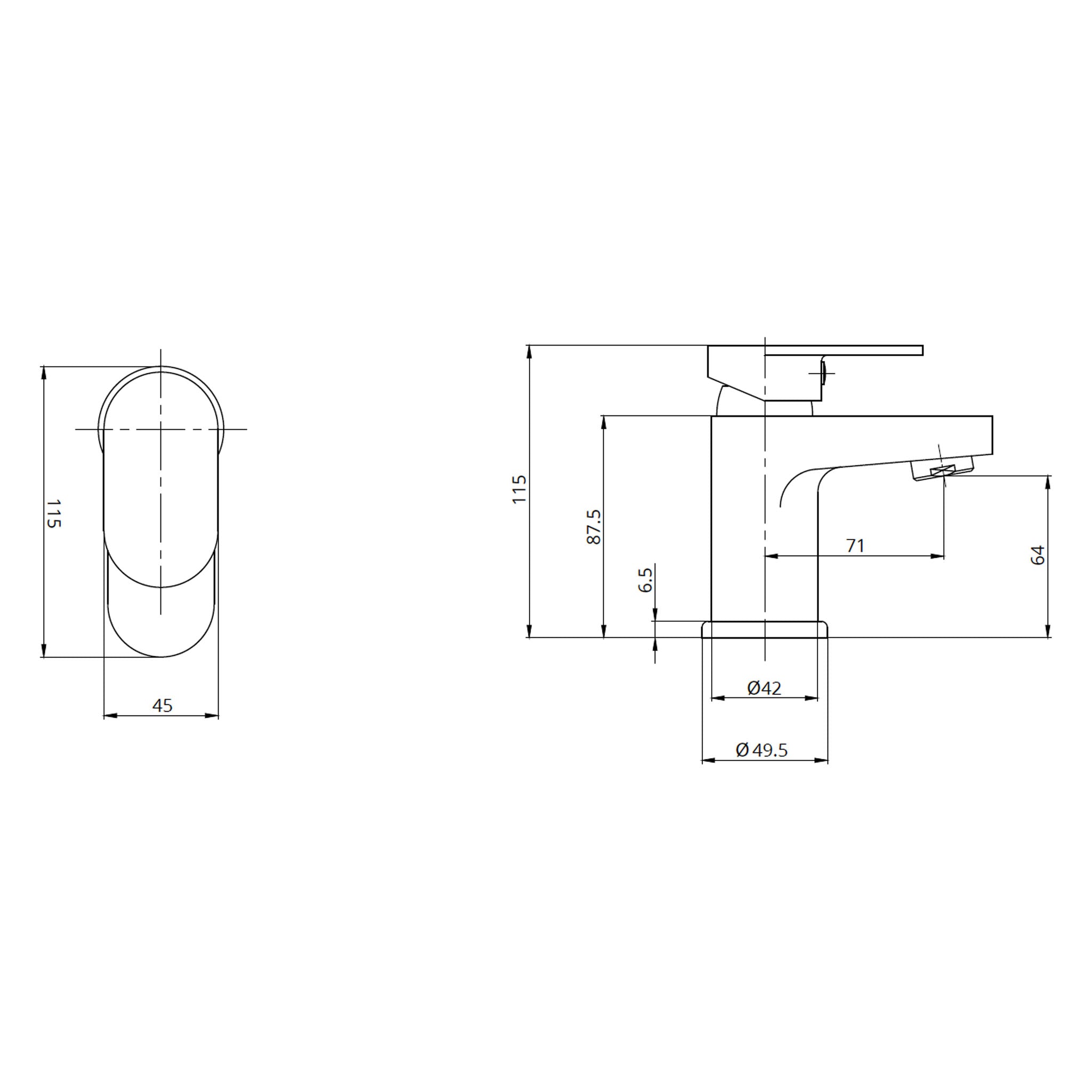 Sonas Norfolk Cloakroom Basin Mixer Tap & Waste