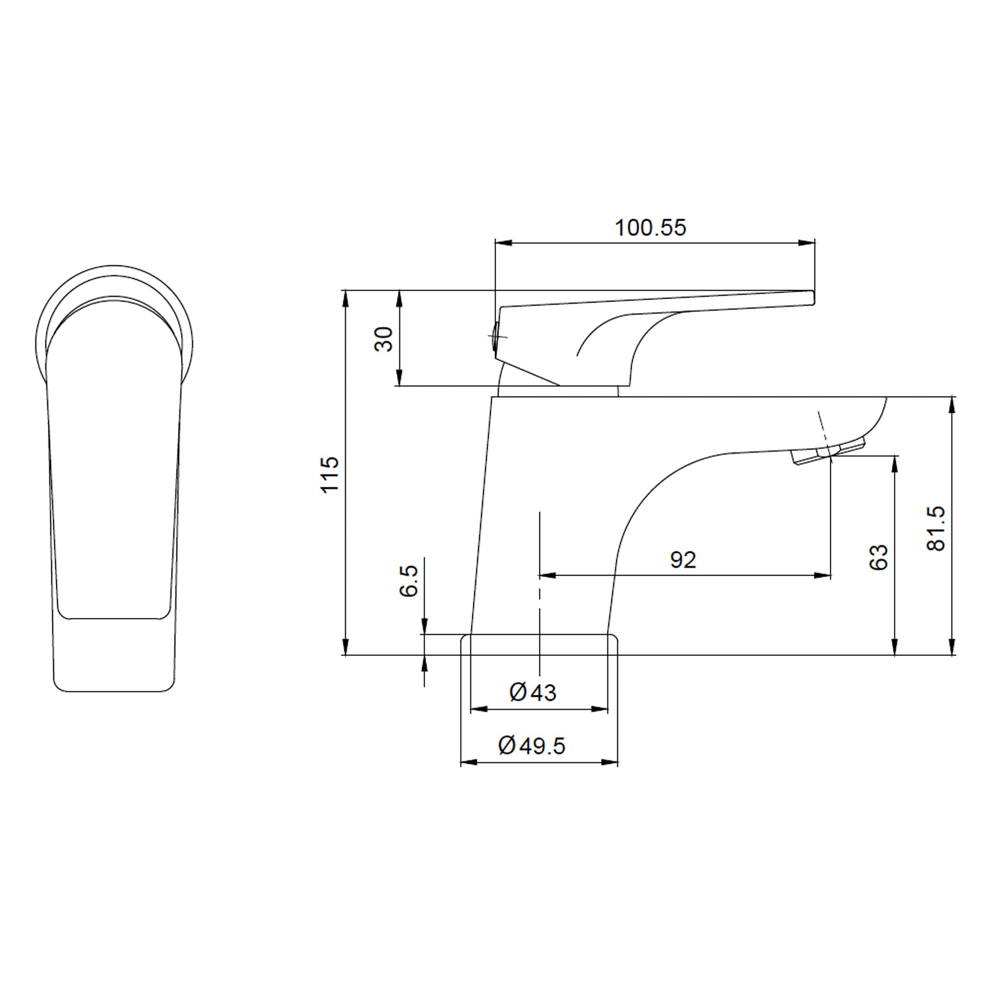 Sonas Jasmin Cloakroom Basin Mixer Tap & Waste