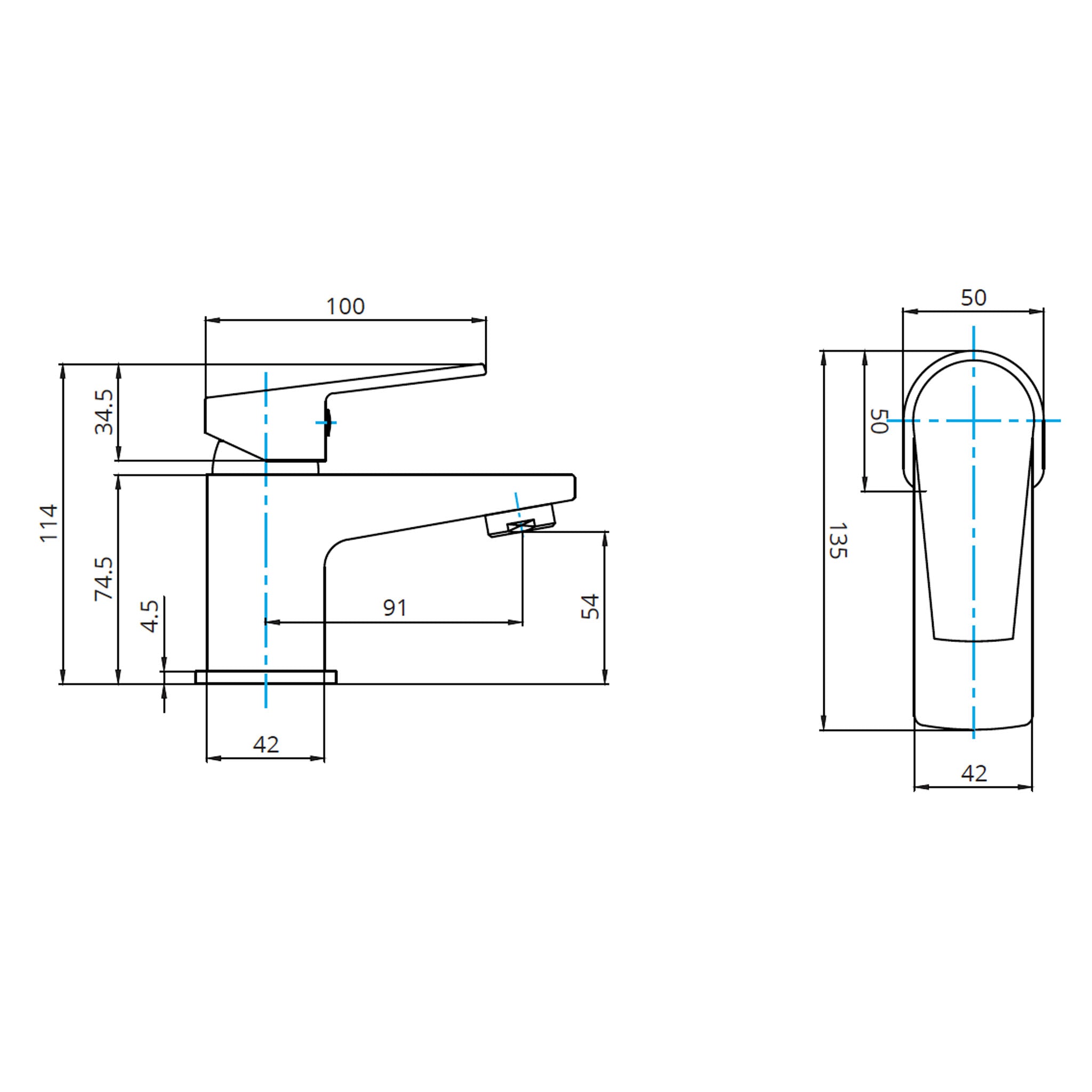 Sonas Neo Cloakroom Basin Mixer Tap & Waste