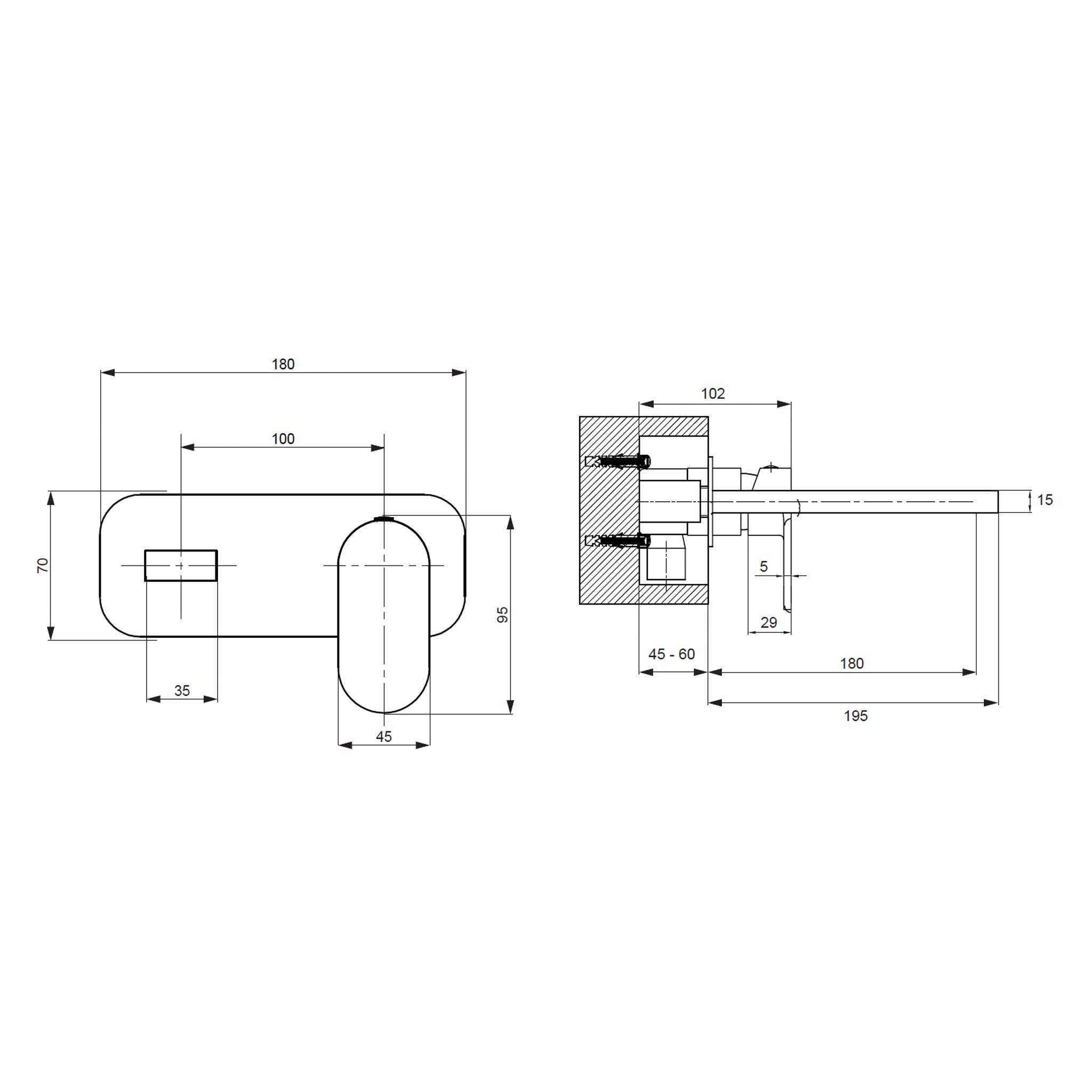 Sonas Norfolk Wall Mounted Basin Mixer Tap