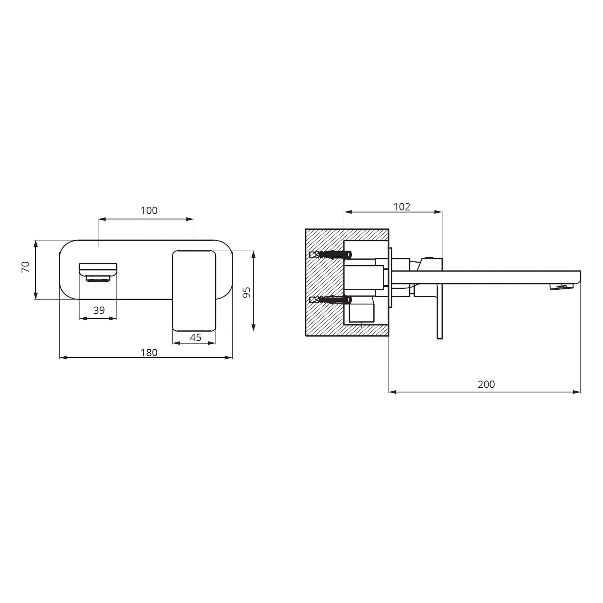 Sonas Contour Wall Mounted Basin Mixer Tap