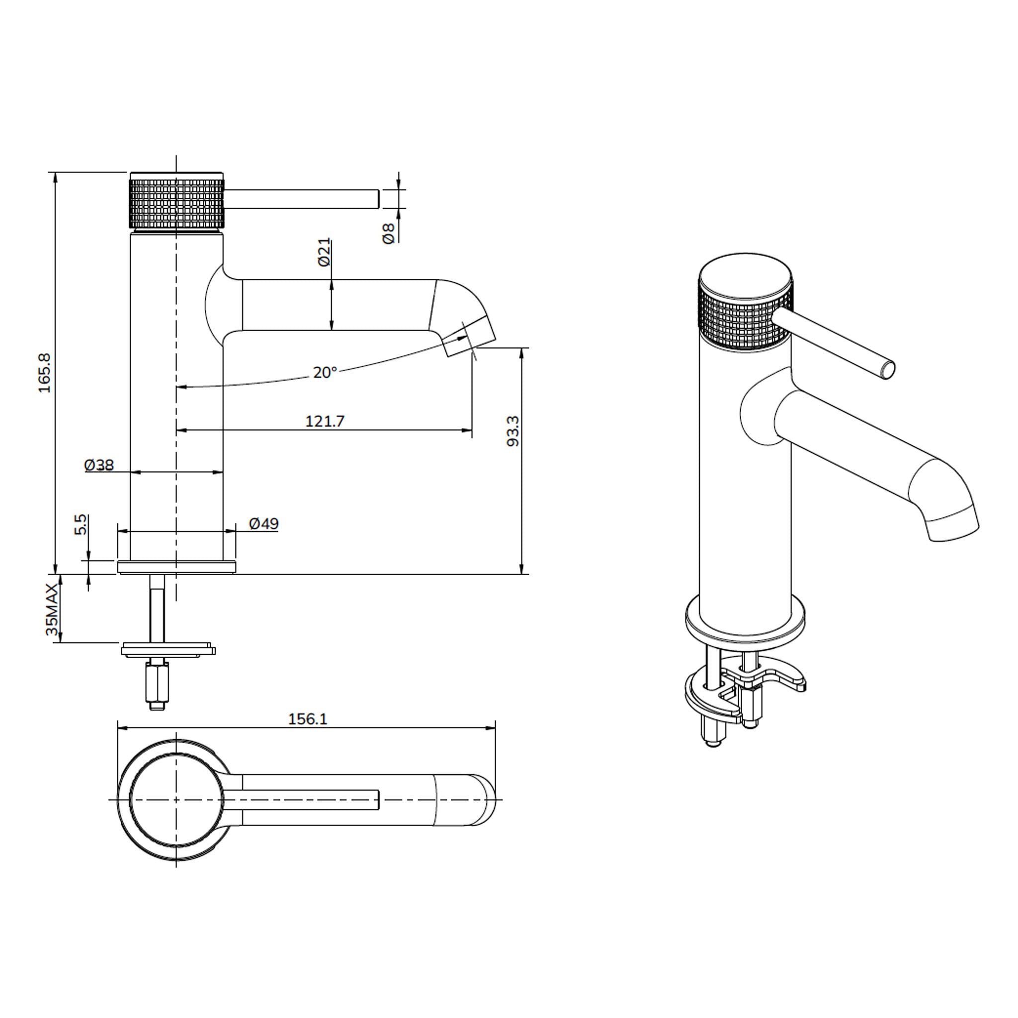 Sonas Alita Basin Mixer Tap & Waste