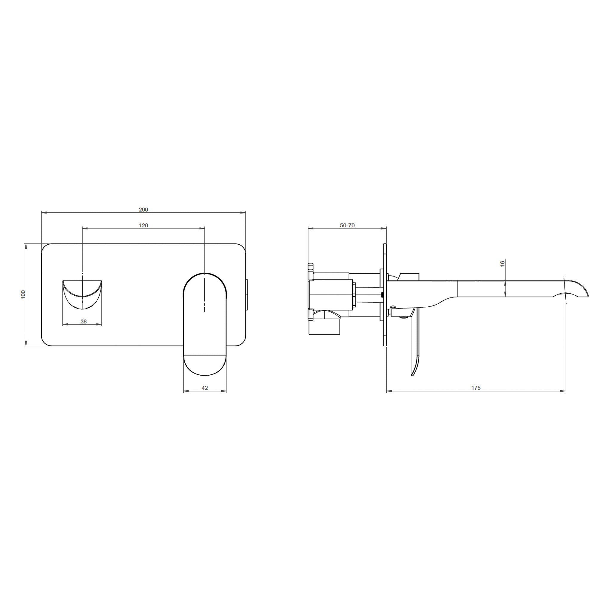 Sonas Scope Wall Mounted Basin Mixer Tap