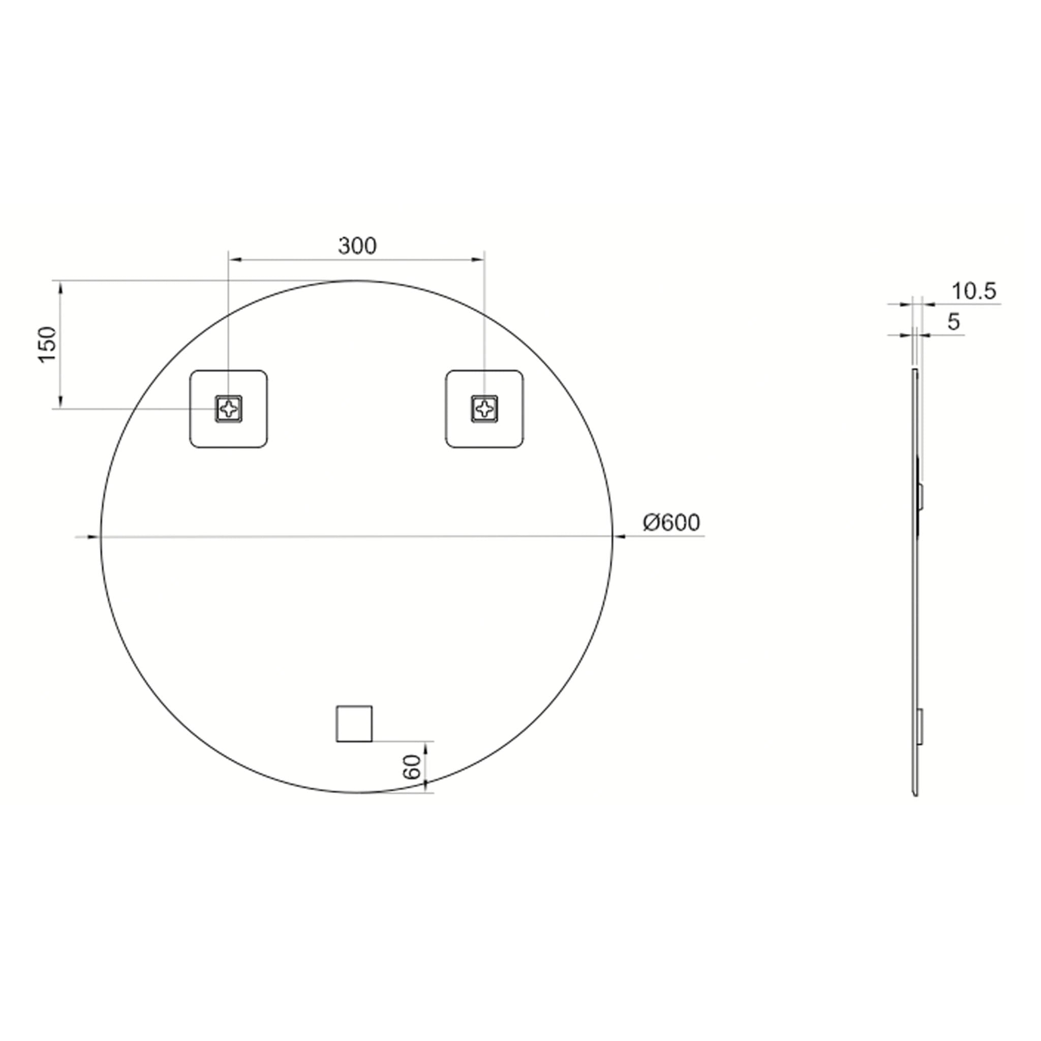 Sonas Villa Round Mirror 600 x 600mm