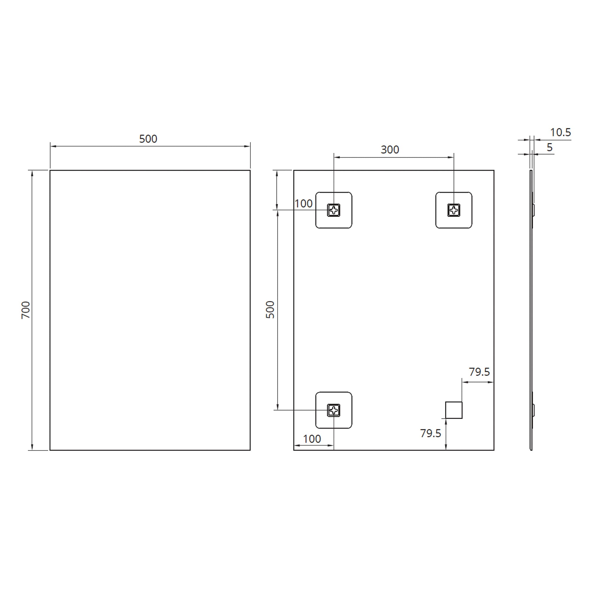 Sonas Villa Rectangle Mirror 500 x 700mm