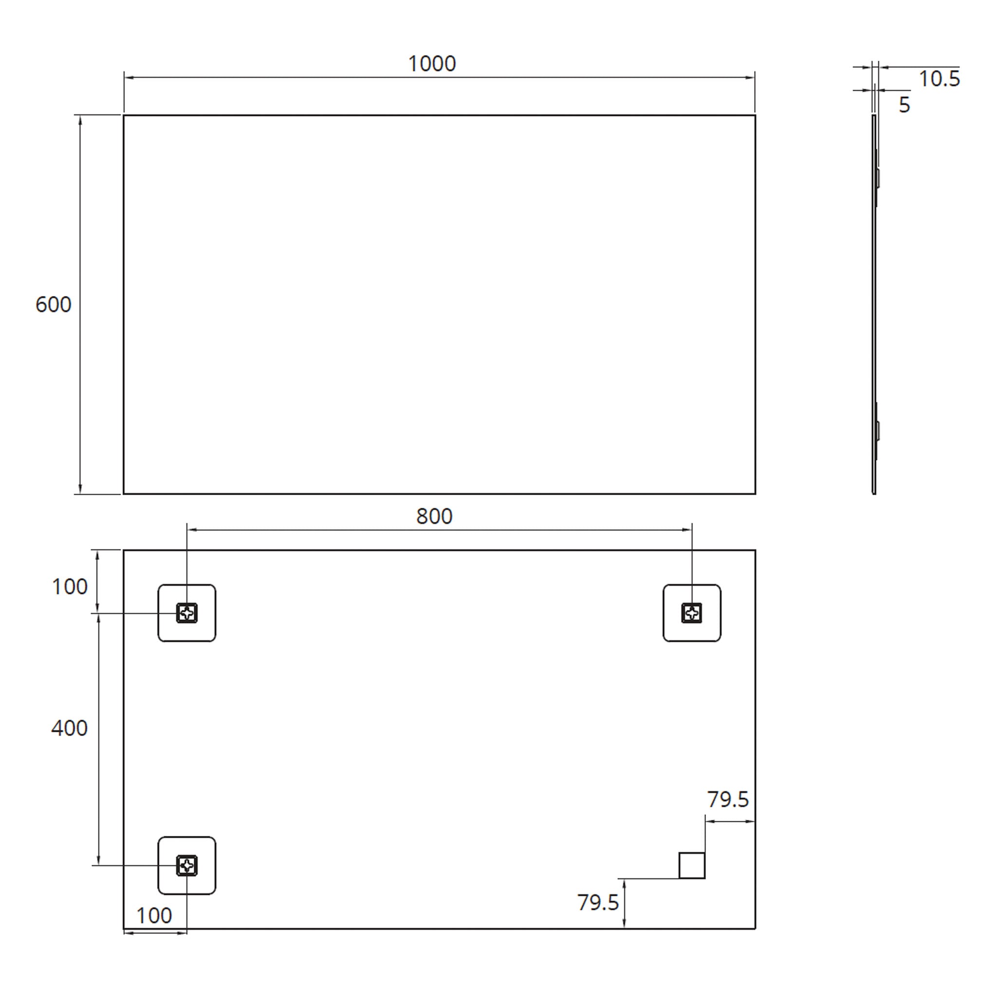 Sonas Villa Rectangle Mirror 1000 x 600mm