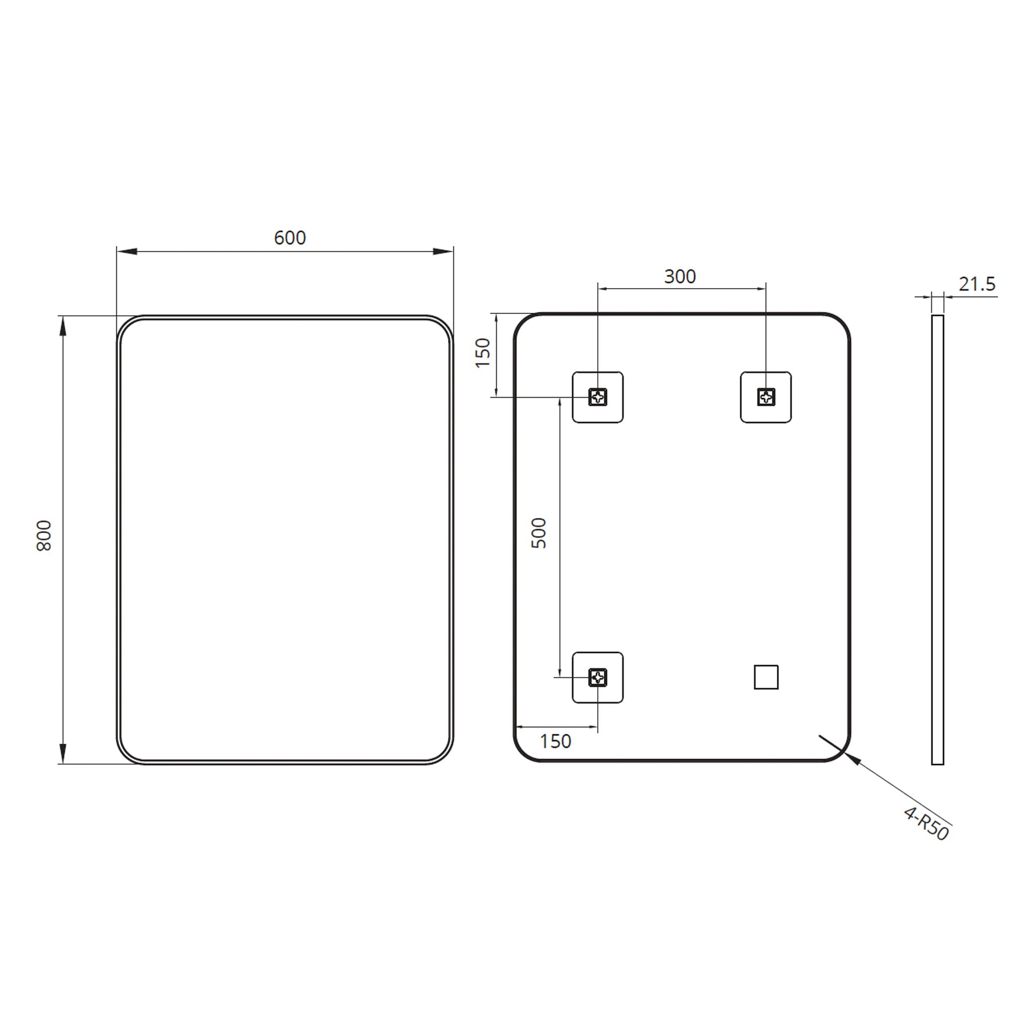 Sonas Astrid Rectangle Mirror 600 x 800mm