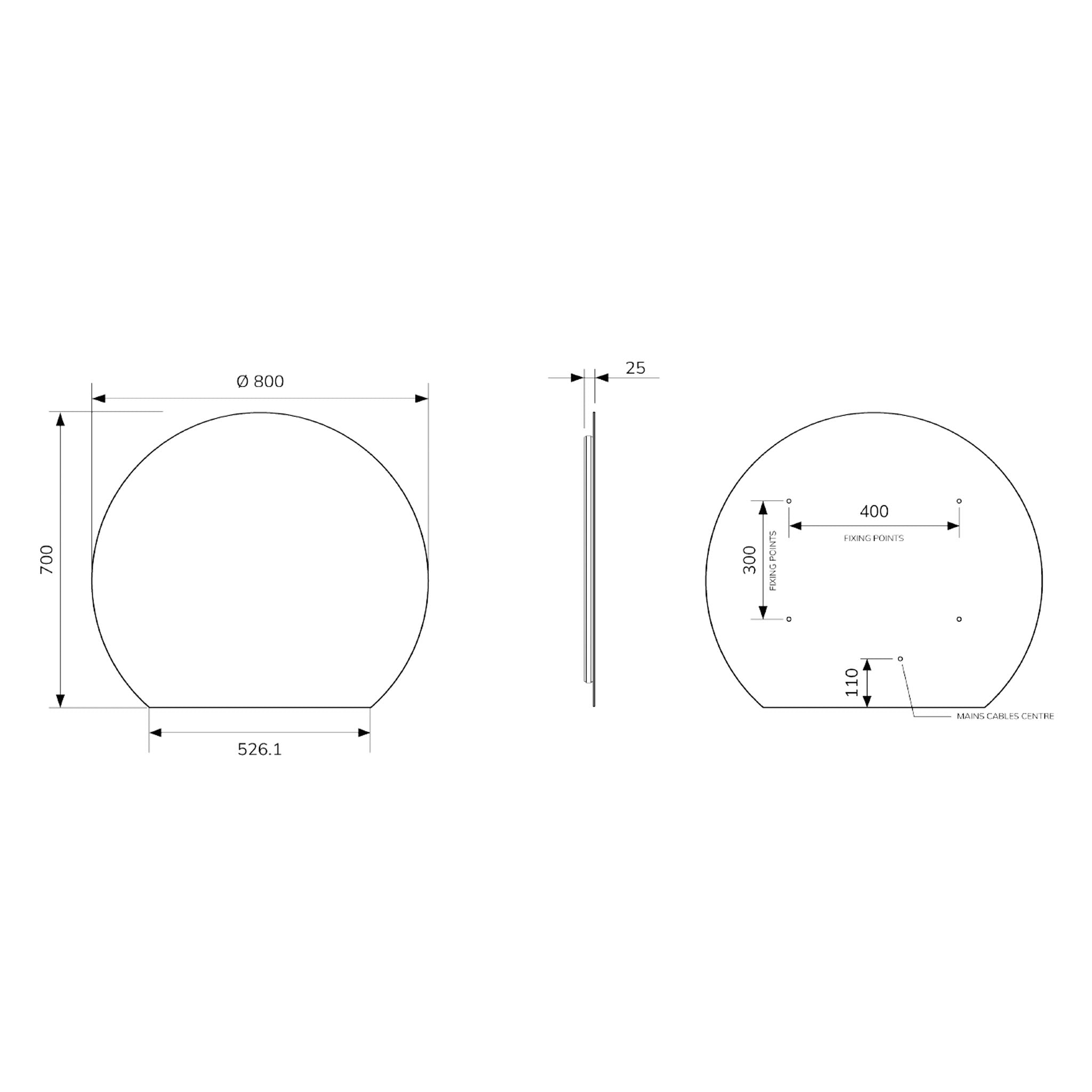 Sonas Echo Segment LED Illuminated Mirror 800 x 700mm