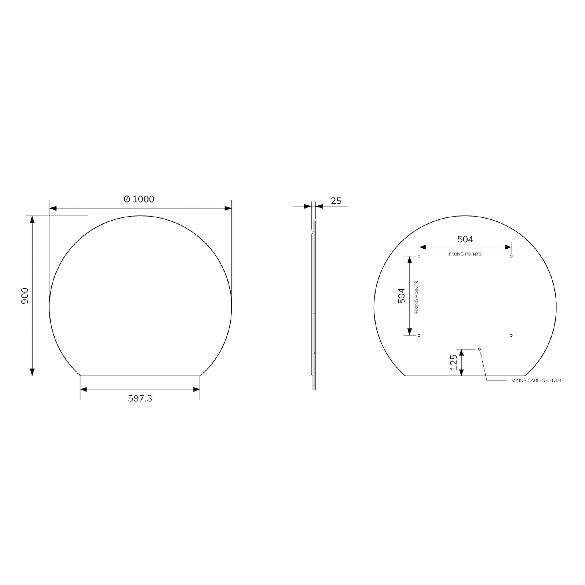 Sonas Echo Segment LED Illuminated Mirror 1000 x 900mm