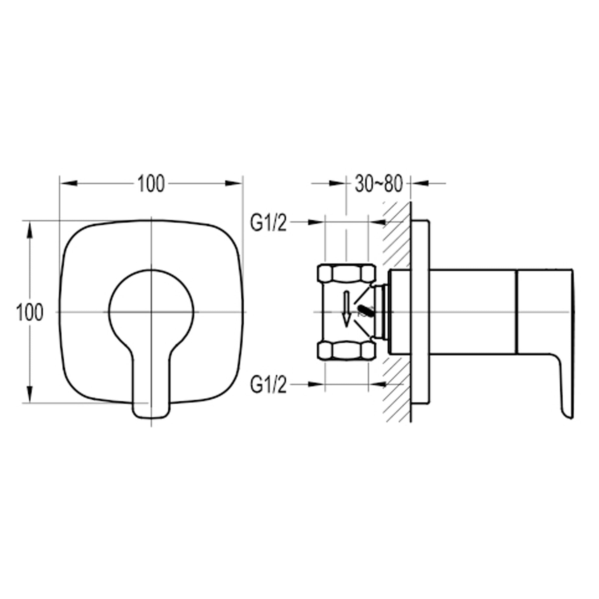 Flova Urban Concealed Shut Off Valve