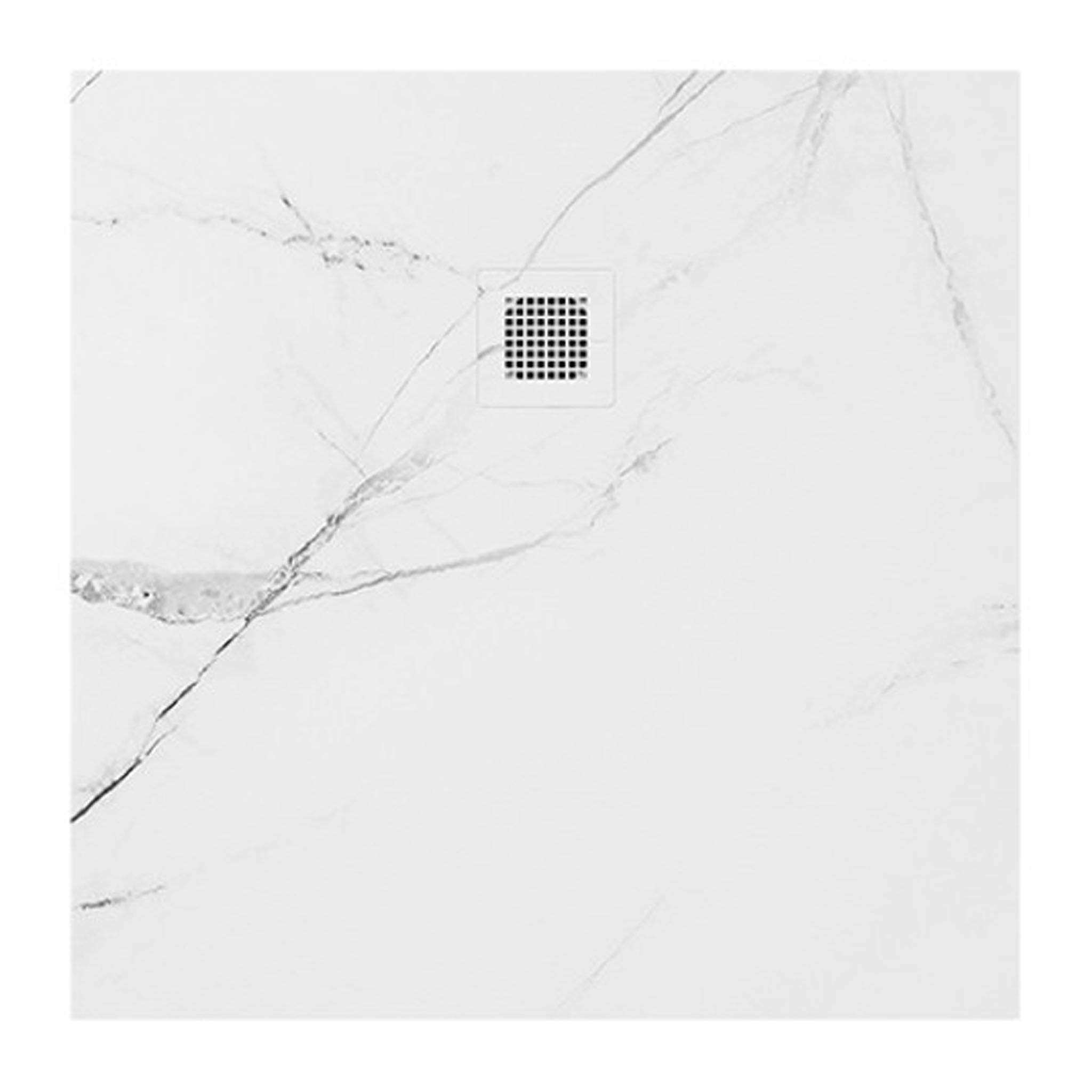 Sonas Unity Marble Effect Square Shower Tray & Waste