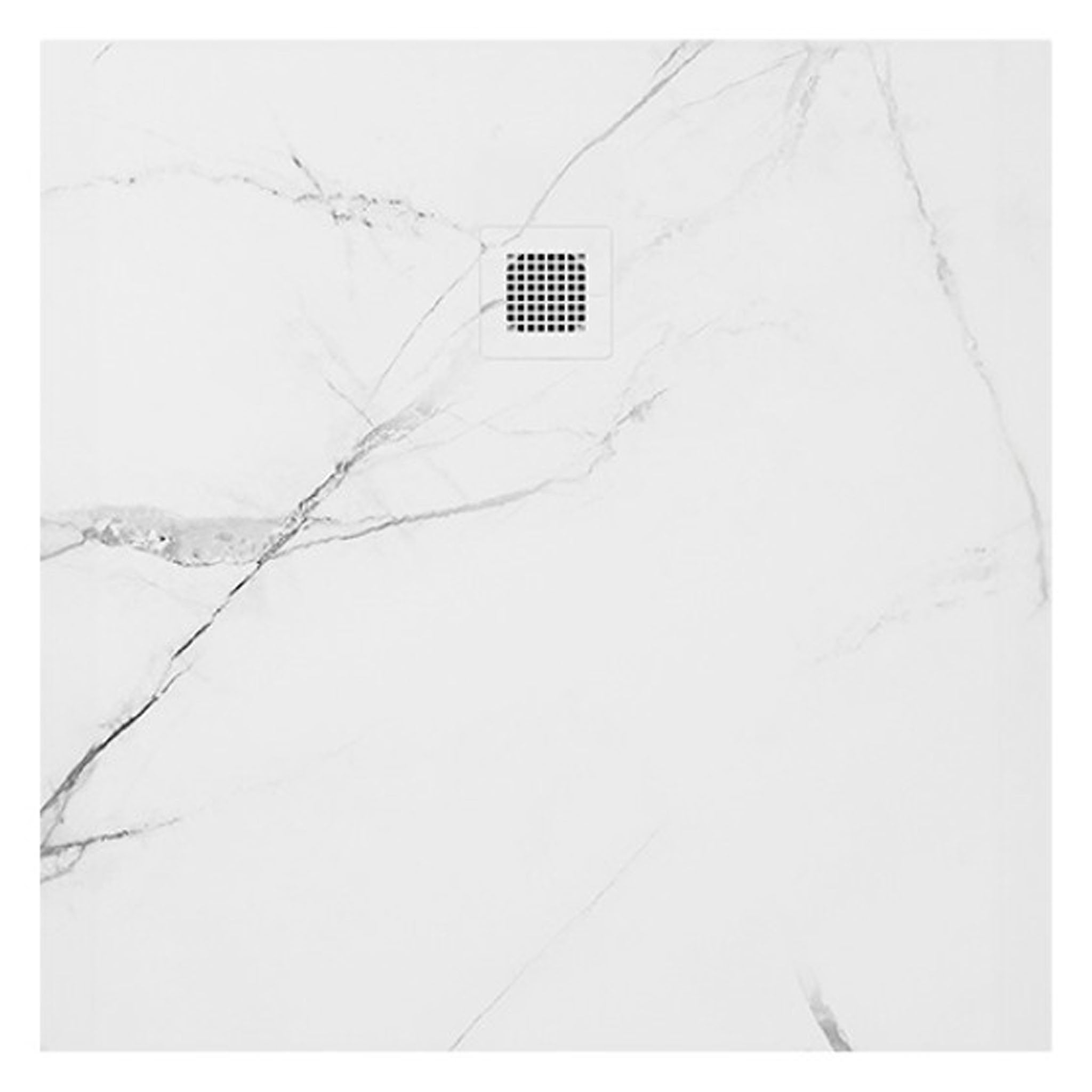 Sonas Unity Marble Effect Square Shower Tray & Waste