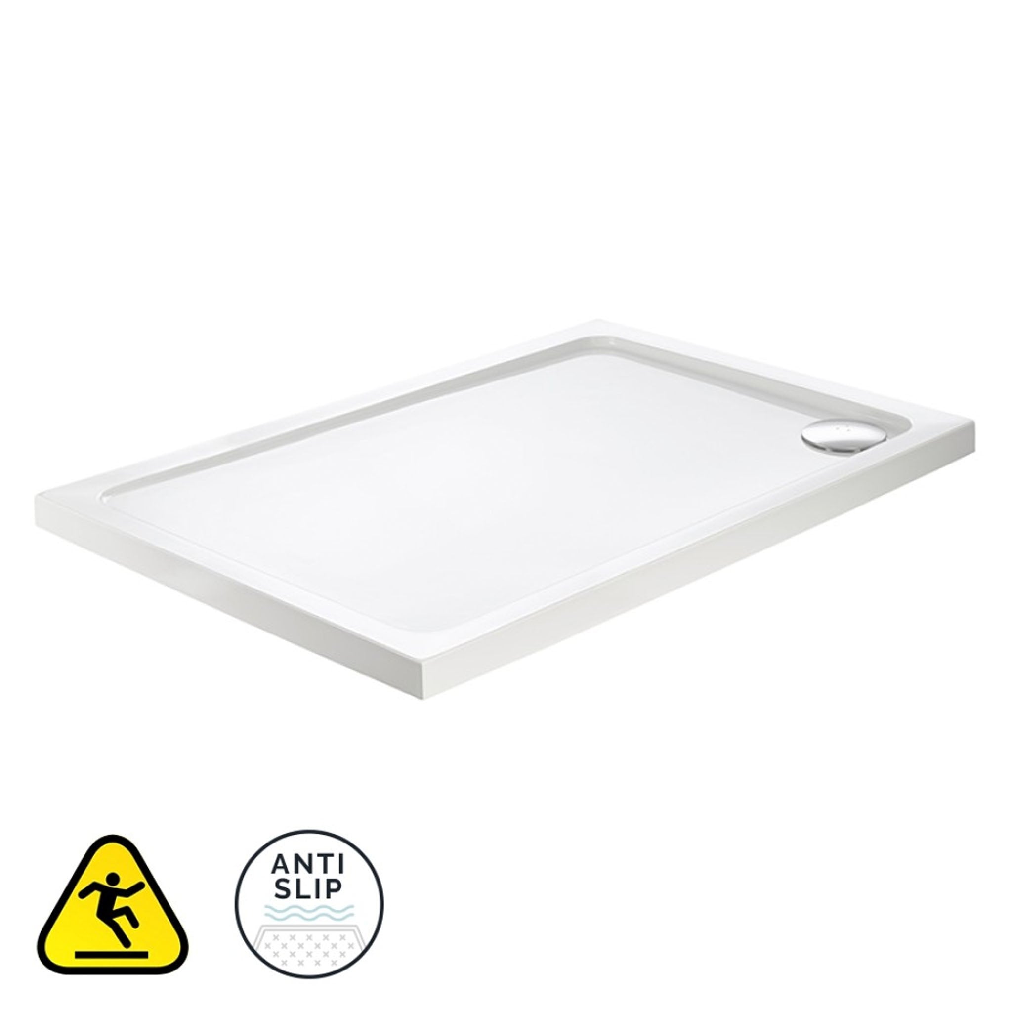 Sonas Kristal Secure Anti-Slip Large Rectangle Shower Tray & Waste