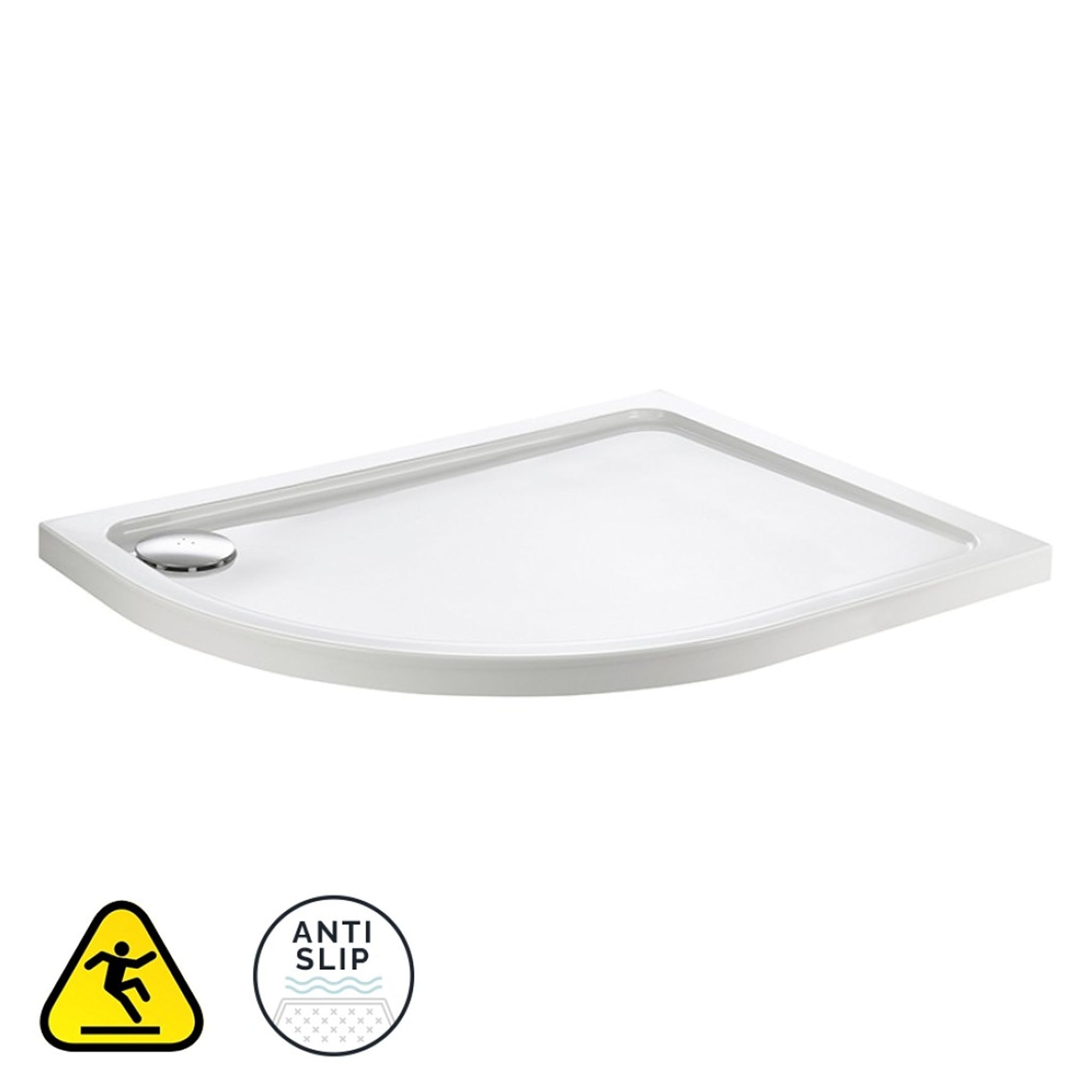 Sonas Kristal Secure Anti-Slip Offset Quadrant Shower Tray & Waste