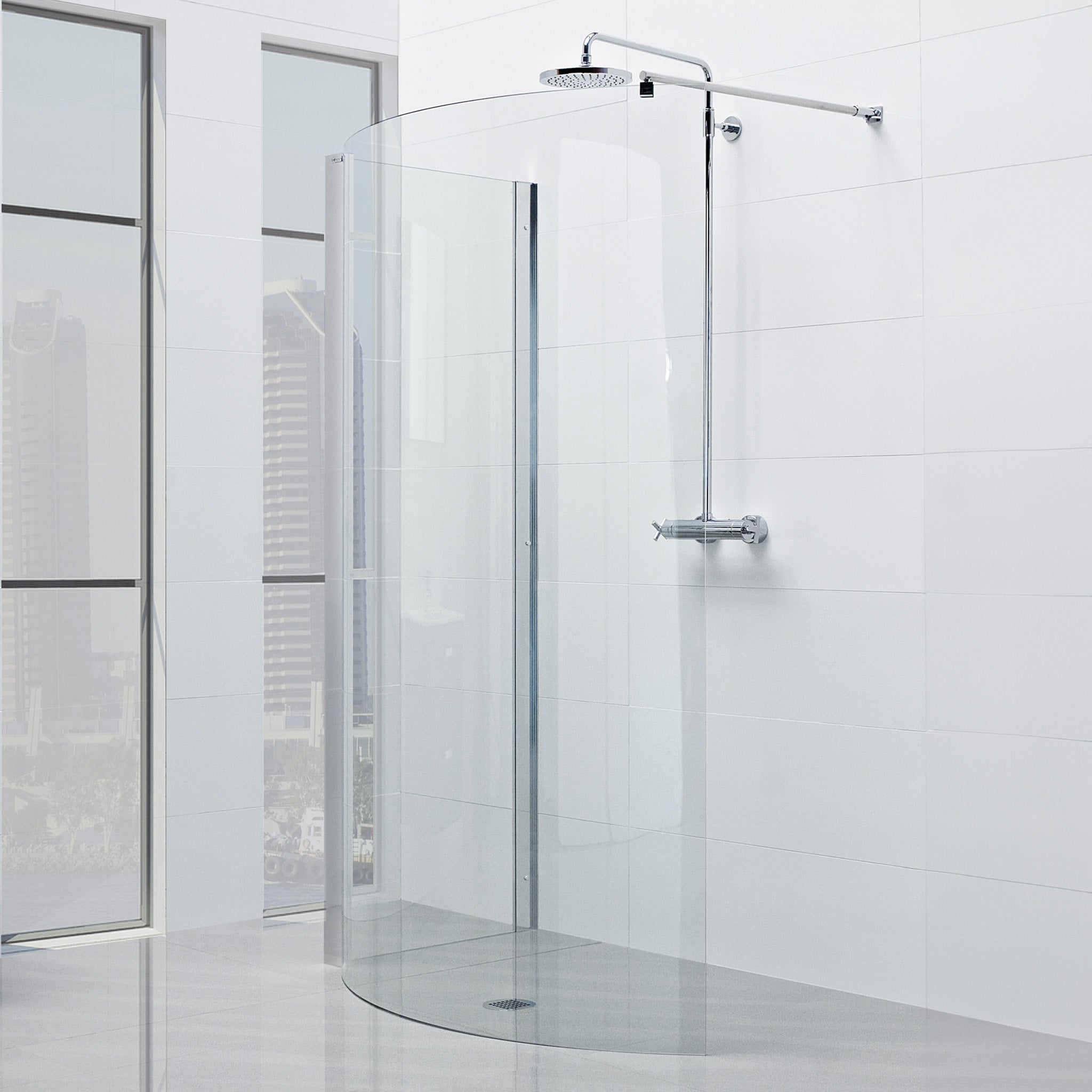 Roman Innov8 Curved Walk-In Shower Enclosure (Without Tray)