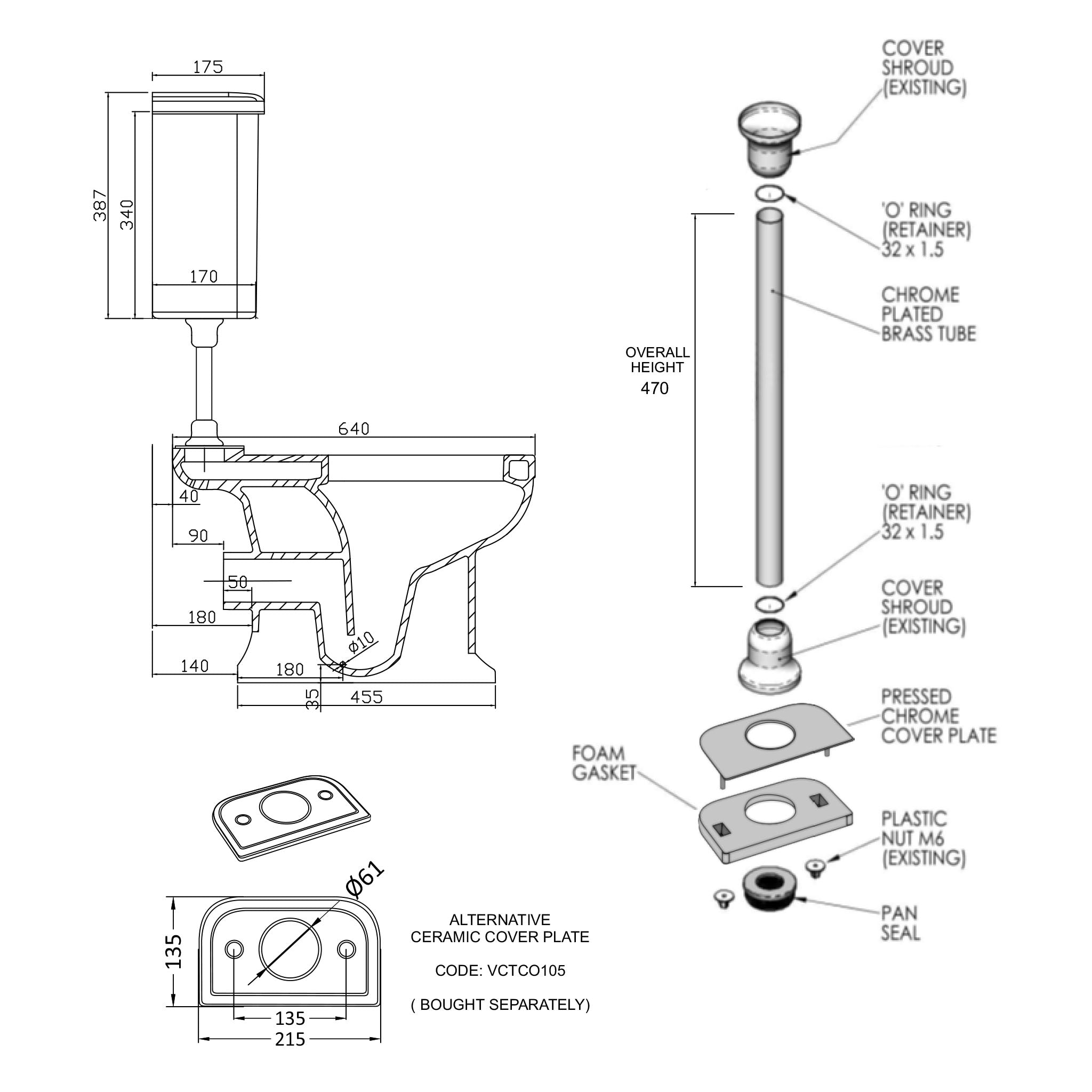 BC Designs Victrion Low Level Pan & Cistern (Without Seat)