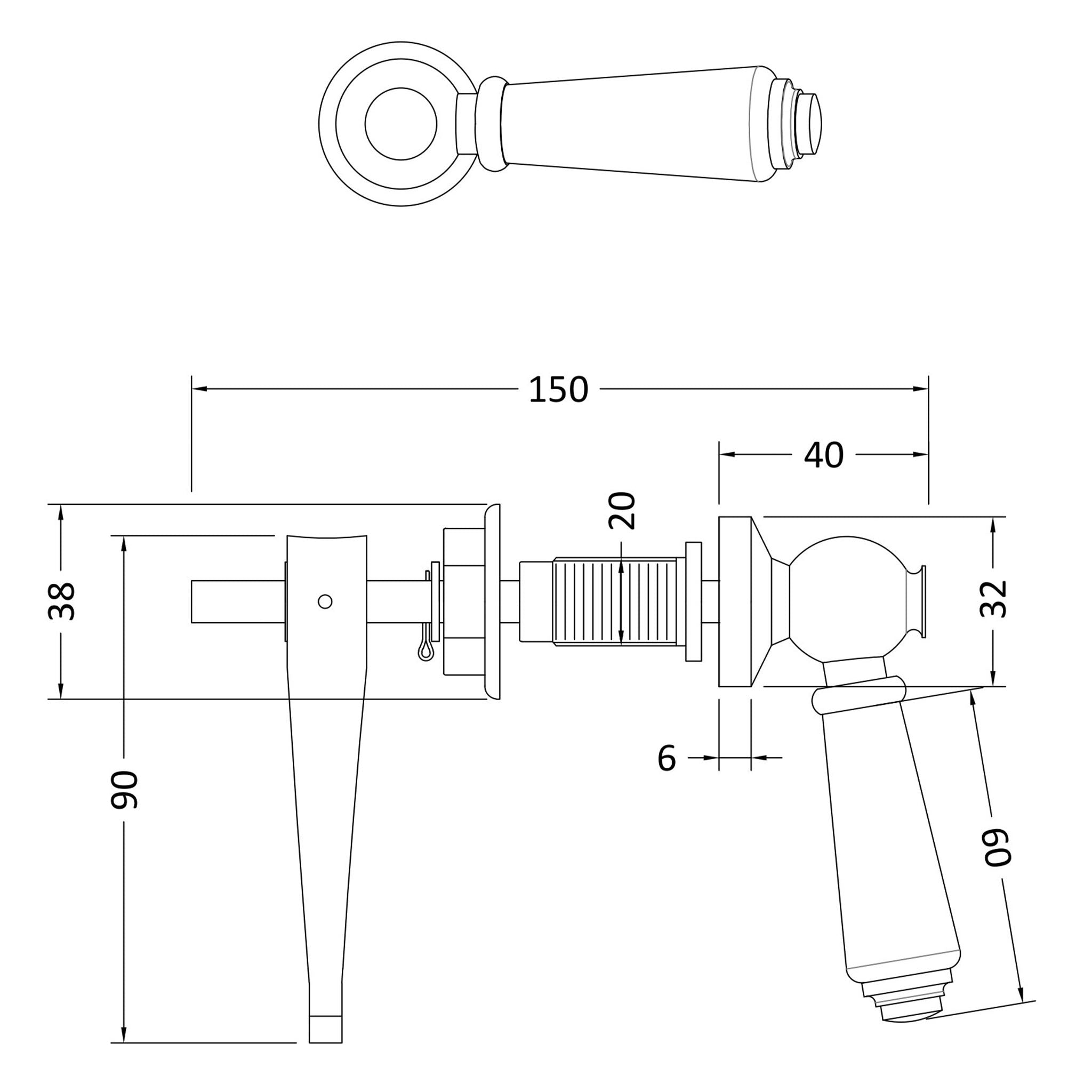 BC Designs Plated Toilet Lever (Each)