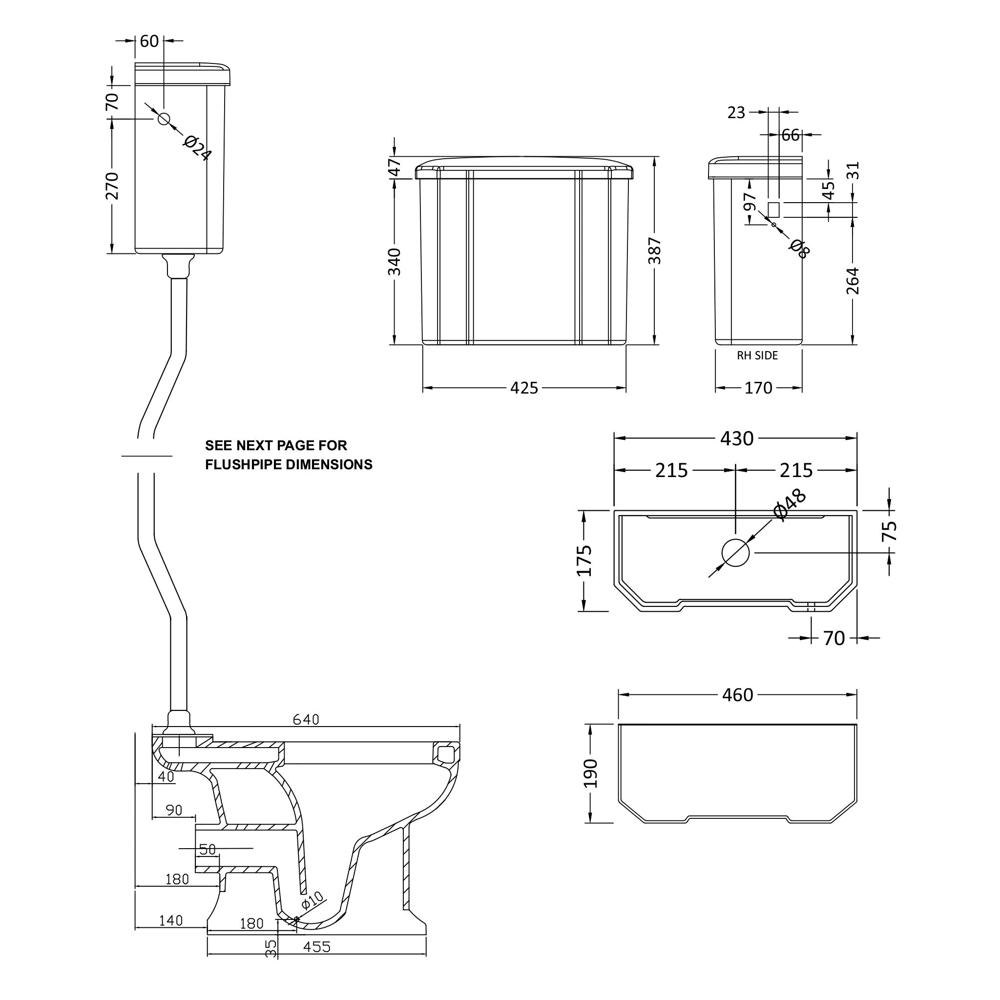 BC Designs Victrion High Level Pan & Cistern (Without Seat)