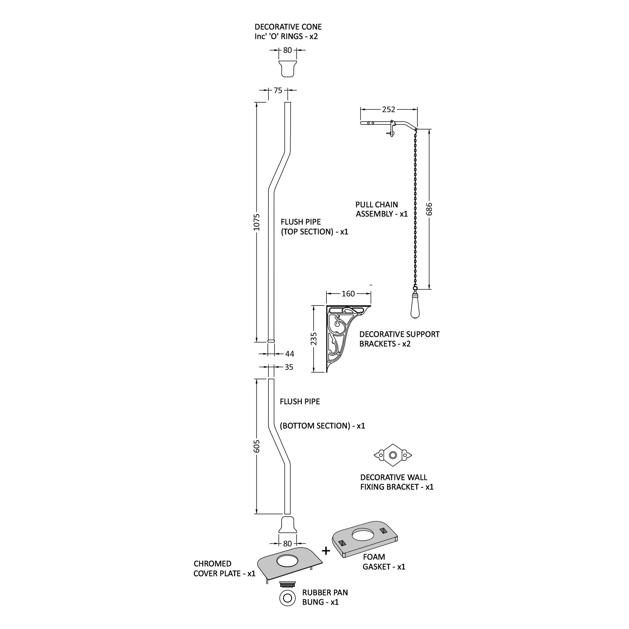 BC Designs Victrion High Level Pan & Cistern (Without Seat)