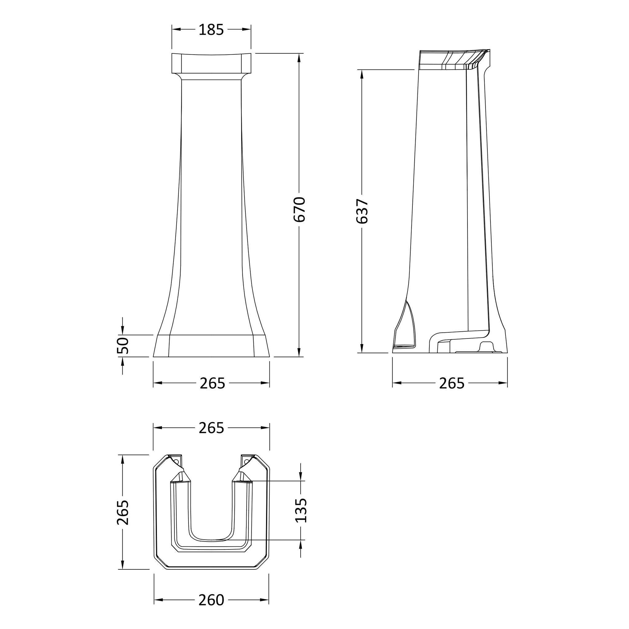 BC Designs Victrion 540 Basin & Pedestal