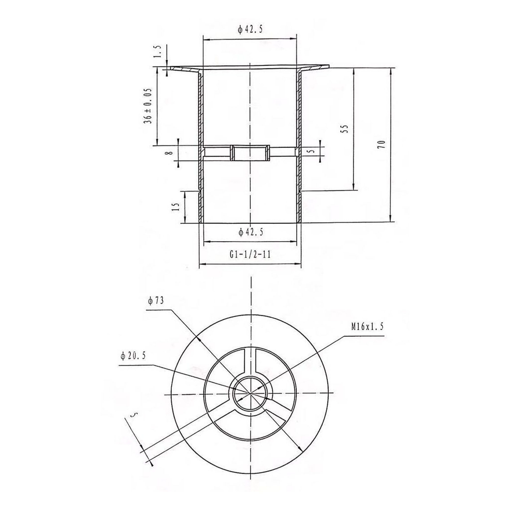 BC Designs Push Down Bath Waste 60mm Unslotted