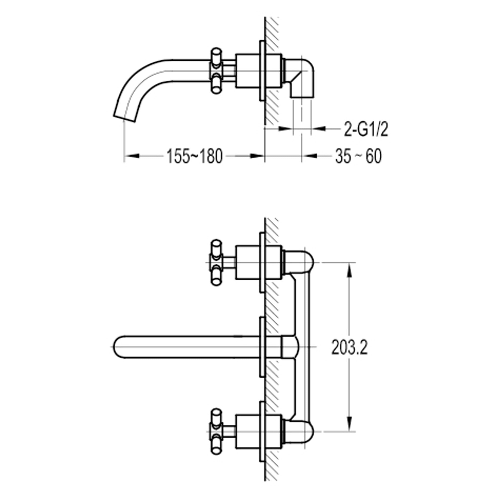 Flova XL 3-Hole Concealed Basin Mixer Tap & Waste