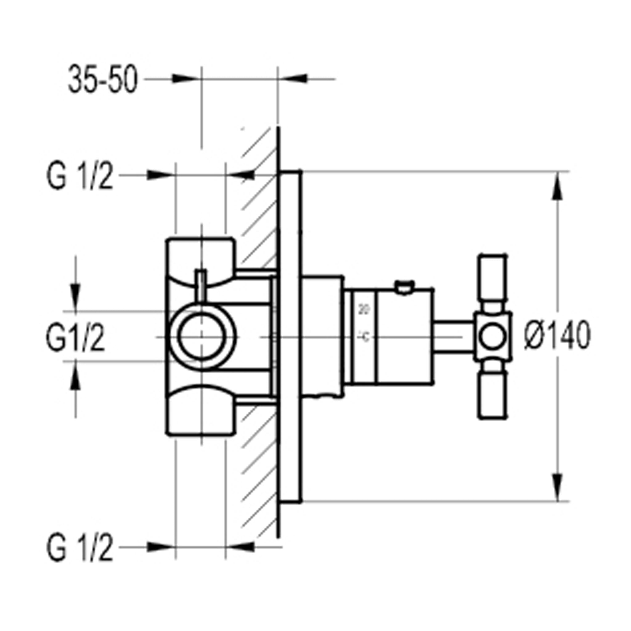 Flova XL Concealed Thermostatic Shower Mixer Valve