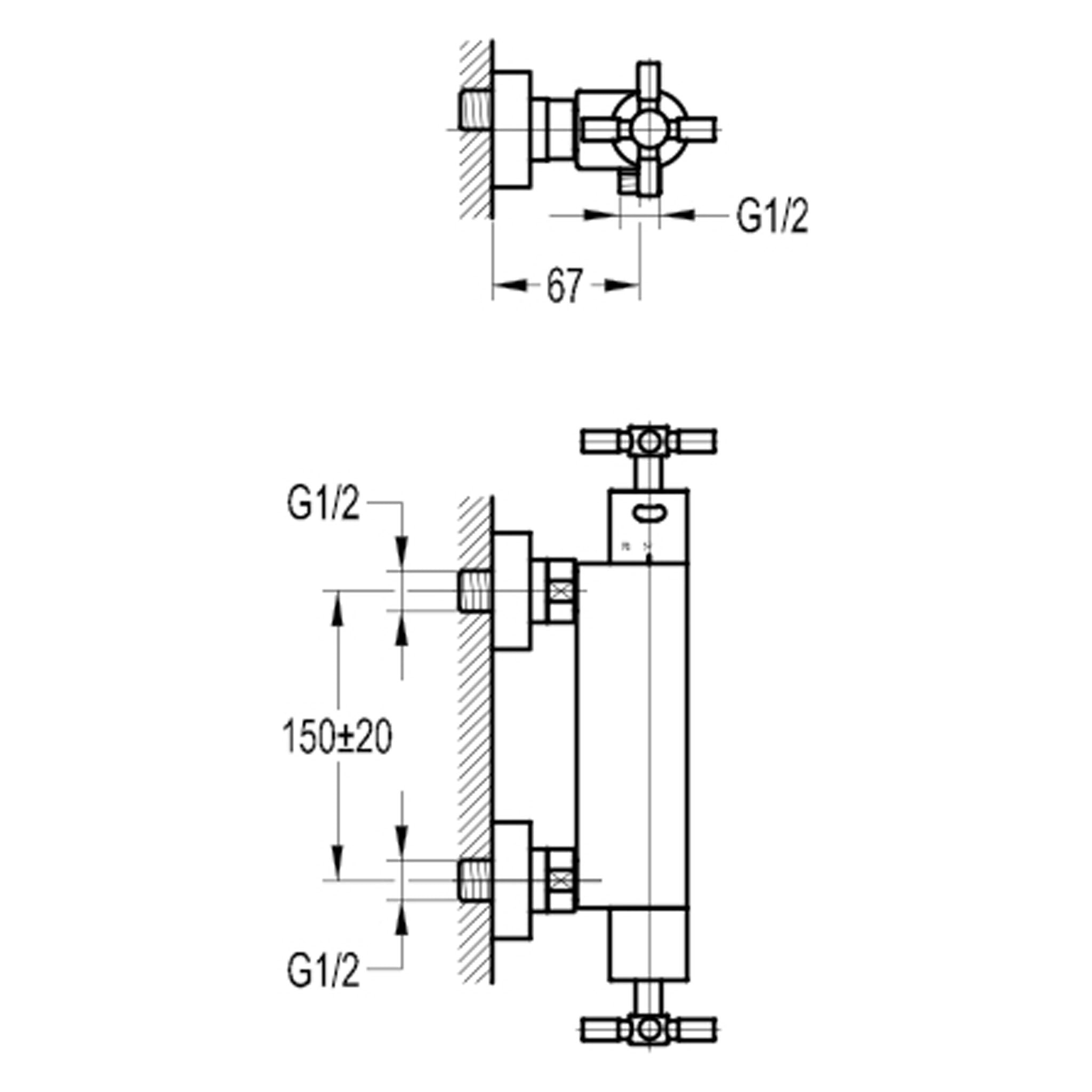 Flova XL Exposed Thermostatic Shower Valve