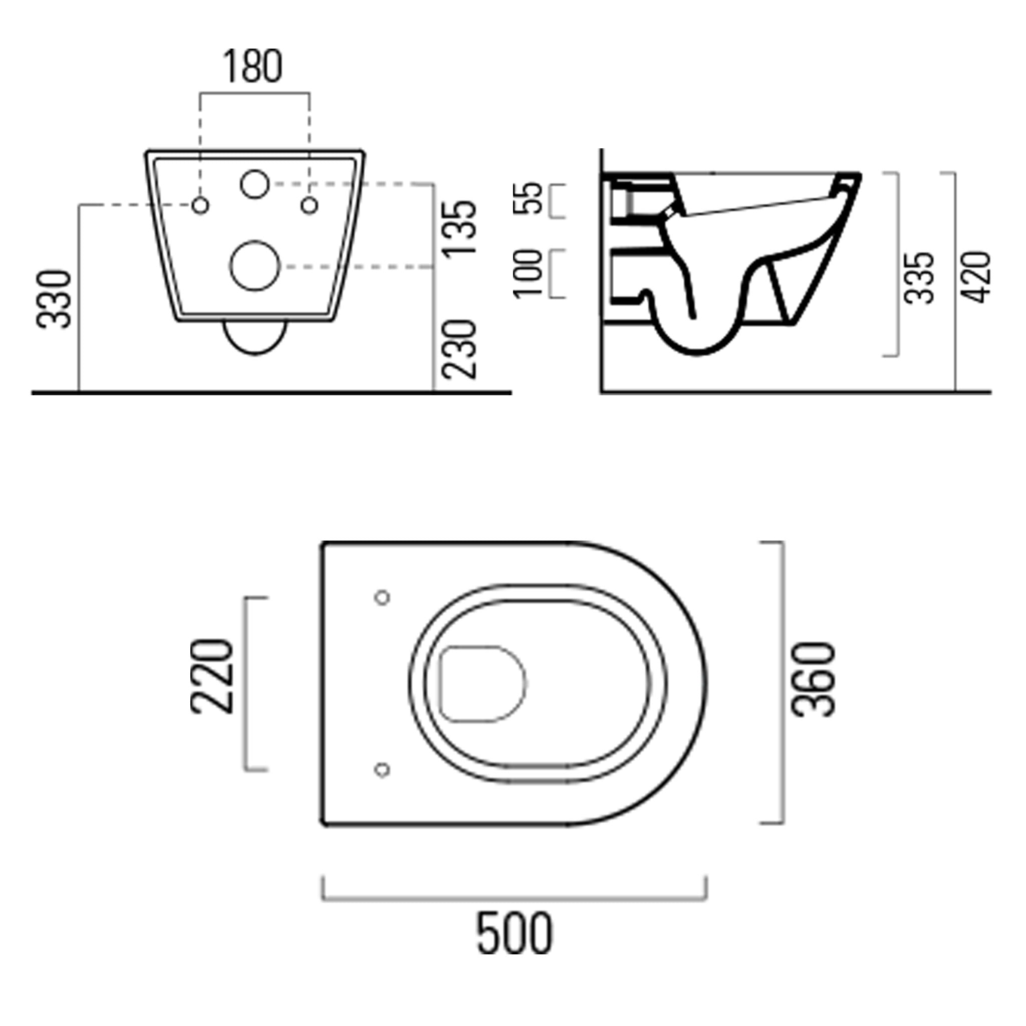 GSI Norm 50/F Wall Hung WC Pan With Swirlflush (Without Seat)