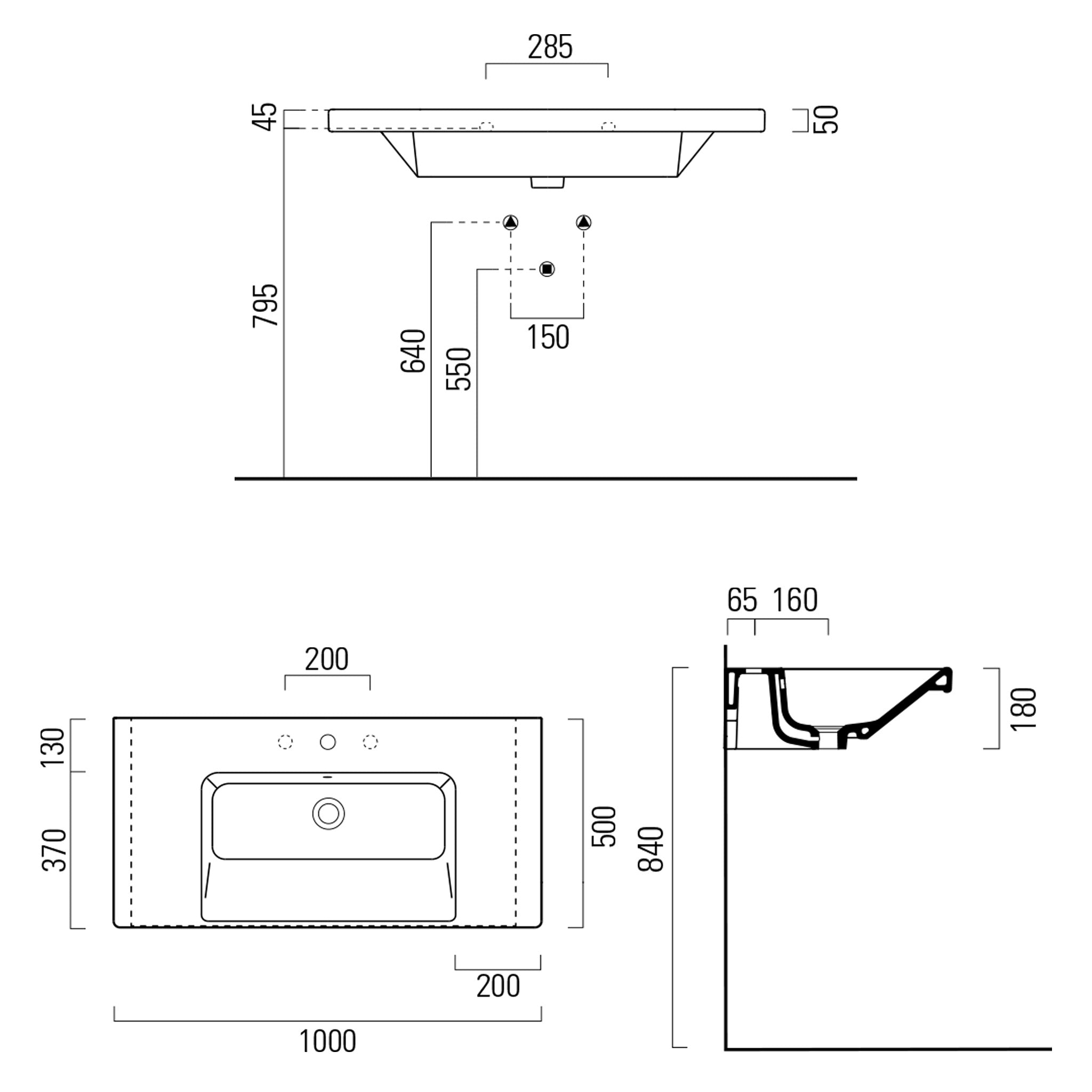 GSI Norm 100 x 50 Washbasin