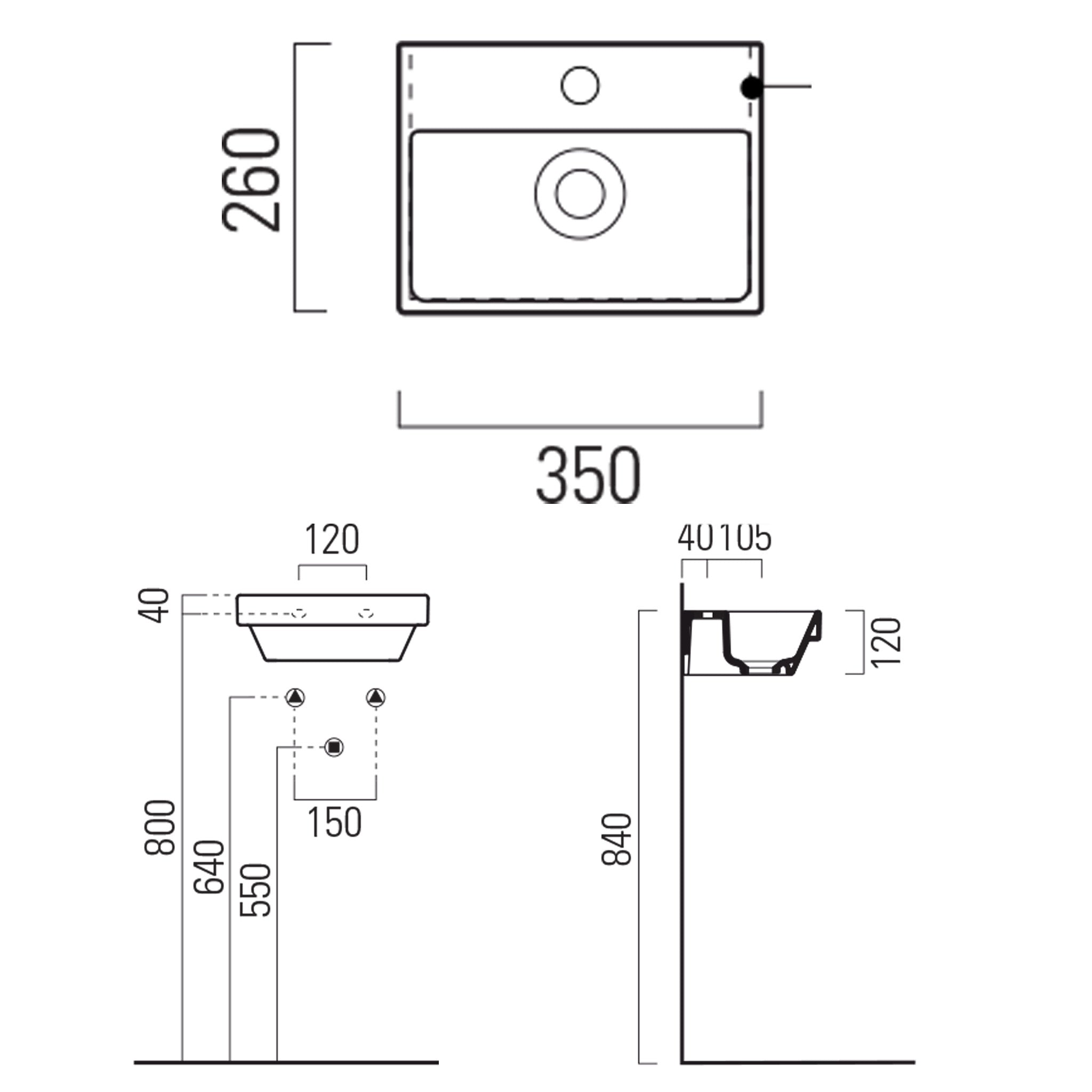 GSI Norm 35 x 26 Washbasin