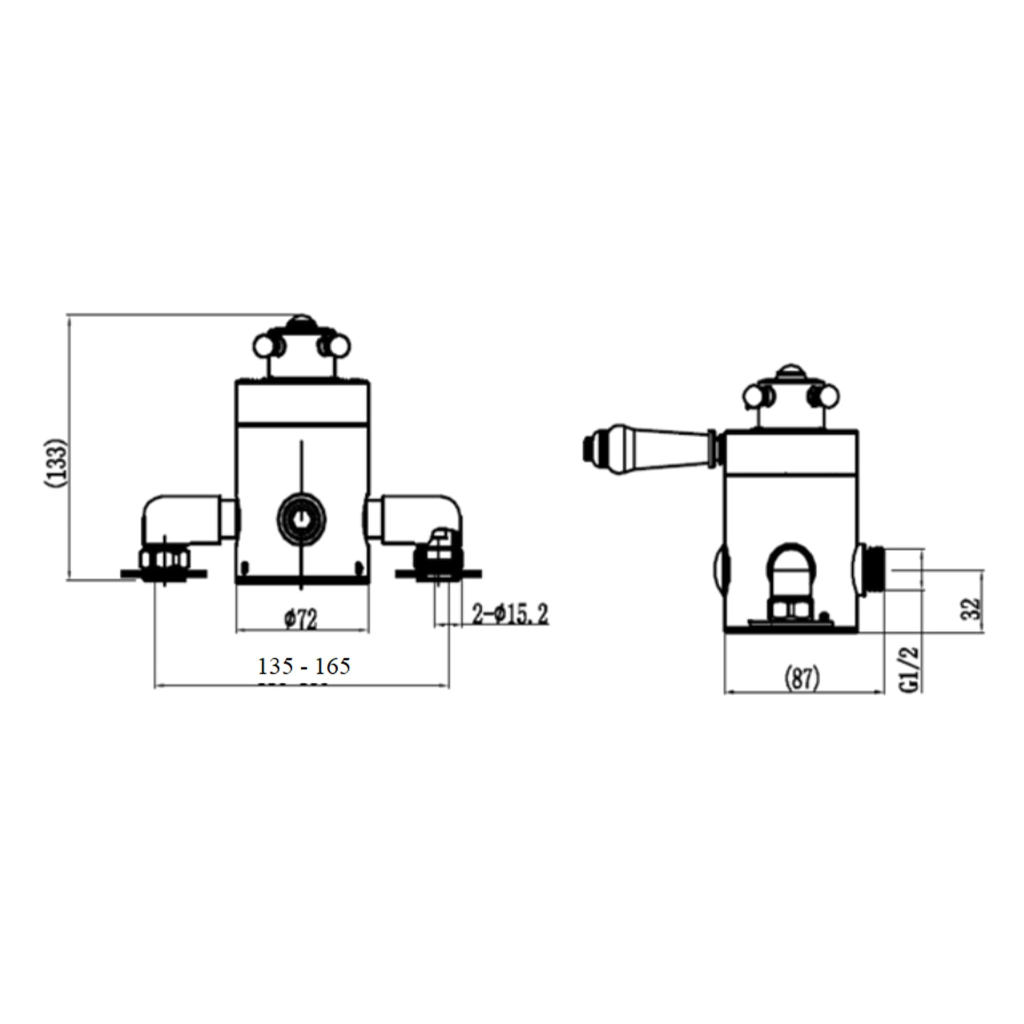 Union Traditional Exposed Thermostatic Shower Valve Dual Function